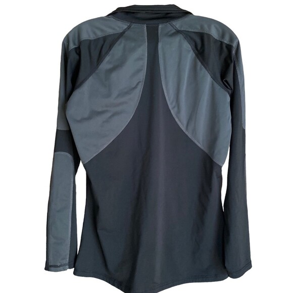 Nike Pro Black Gray 1/2 Zip Active Long Sleeve Thumb holes Running Jacket Size L - Picture 2 of 6